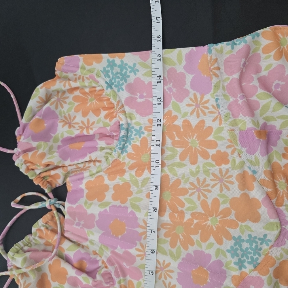 SABO Jai Dress Ditsy Floral Corset Size L Pink Orange - Picture 7 of 16